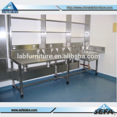 Stainless Steel laboratory furniture University science work bench with reagent shelf