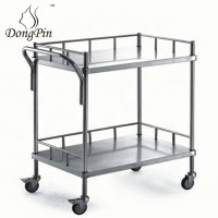 medical emergency trolley hospital stainless steel trolley with 4 castor